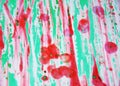 Red wax, green burnt pastel abstract background in gold hues Royalty Free Stock Photo