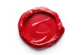 Red Wax Seal Background, Traditional Symbol of Authenticity and Formality. Royalty Free Stock Photo