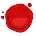 Red wax seal with blank field, 3d Royalty Free Stock Photo