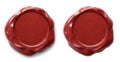 Red wax seal isolated