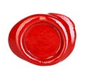 Red wax seal isolated on white Royalty Free Stock Photo