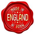 Red wax seal - made in England, United Kingdom
