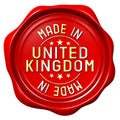 Red wax seal - made in United Kingdom, UK