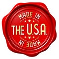 Red wax seal - made in the USA, United States of America Royalty Free Stock Photo