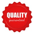 Red Wax Seal With Quality Guaranteed Text