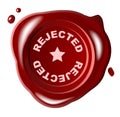 Red wax seal with REJECTED Royalty Free Stock Photo