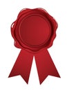 Red wax seal ribbon Royalty Free Stock Photo