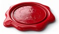Red Wax Seal on White Background for Authenticity and Approval with Fine Details Royalty Free Stock Photo