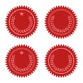 Red wax seals. Vector icons set. Royalty Free Stock Photo