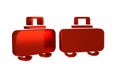 Red Weapon case for storing and transporting weapons icon isolated on transparent background.