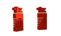 Red Weapons oil bottle icon isolated on transparent background. Weapon care.