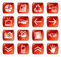 Red web icons / buttons 4 Royalty Free Stock Photo