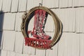 Red welcome cowboy rope wreath Royalty Free Stock Photo