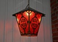 A red welcoming Christmas lantern