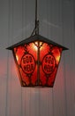 A red welcoming Christmas lantern