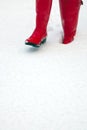 Red wellies in the snow Royalty Free Stock Photo
