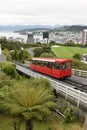 The red Wellington cable car