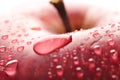 Red wet apple with big droplet Royalty Free Stock Photo