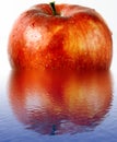 Red wet apple in a water Royalty Free Stock Photo