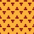 Red Wet wipe pack icon isolated seamless pattern on brown background. Vector. Royalty Free Stock Photo