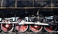 Red wheels of steam train Royalty Free Stock Photo