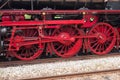 Red wheels of an steam train Royalty Free Stock Photo