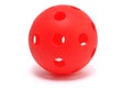 Red Whiffle Ball Isolated on White Royalty Free Stock Photo