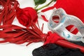 Whip and a rose Royalty Free Stock Photo