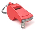 Red whistle with a closed zipper. 3D Royalty Free Stock Photo