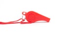 Red whistle with a rope Royalty Free Stock Photo