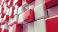Red and white abstract blocks creating geometric background Royalty Free Stock Photo