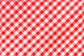 Red and white abstract checkered background, gingham picnic tablecloth, fabric pattern texture Royalty Free Stock Photo