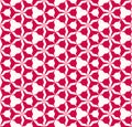 Red and white abstract geometric seamless pattern with triangles, hexagon grid Royalty Free Stock Photo