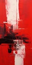 Energetic Red And White Abstract Painting With Industrial Fragments Royalty Free Stock Photo
