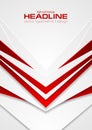 Red and white abstract tech arrows flyer background