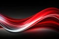 Red white abstract wave, dark background, design element Royalty Free Stock Photo
