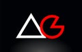 red white alphabet letter ag a g combination for logo icon design