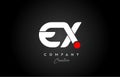 Red White Alphabet Letter EX E X Combination For Company Logo. Suitable As Logotype