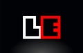 Red White Alphabet Letter Le L E Combination For Logo Icon Design