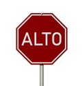 Red and white Alto stop sign