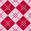 Red and white argyle Christmas sweater seamless pattern Royalty Free Stock Photo