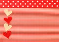 Red and white background with hearts, stripes and polka dots