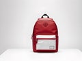 Red white backpack, bag, back pack