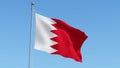 Red and white Bahrain flag.