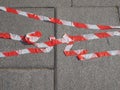 Red white barricade tape Royalty Free Stock Photo