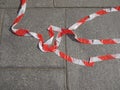 Red white barricade tape Royalty Free Stock Photo