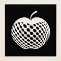 Black And White Apple Poster: Optical Op Art Inspired Pop Art Design