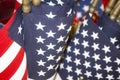 Red White and Blue American Flag background - selective focus with bokeh Royalty Free Stock Photo