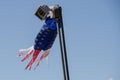 American Flag Windsock Blowing in the Breeze Royalty Free Stock Photo