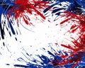 a red white and blue background with paint splatters Royalty Free Stock Photo